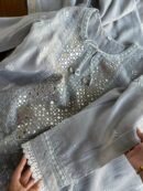 Soft Mulmul Mirror Work X Chikankari Kurta Set