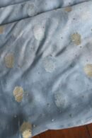 Silk Blue Banarasi Zari Chanderi Unstitched Chikankari Fabrics