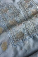Silk Blue Banarasi Zari Chanderi Unstitched Chikankari Fabrics