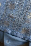 Silk Blue Banarasi Zari Chanderi Unstitched Chikankari Fabrics