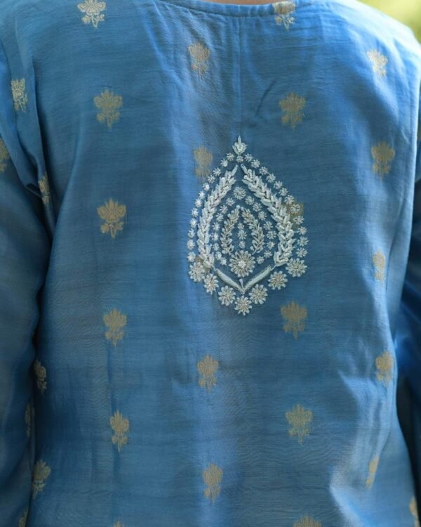 Banarasi Zari Chanderi Chikankari Sharara Set - Image 7