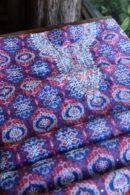 Black & Pink Soft Cotton Printed Unstitched Kurta Dupatta Set with Chikankari & Sequin Work