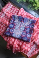 Black & Pink Soft Cotton Printed Unstitched Kurta Dupatta Set with Chikankari & Sequin Work