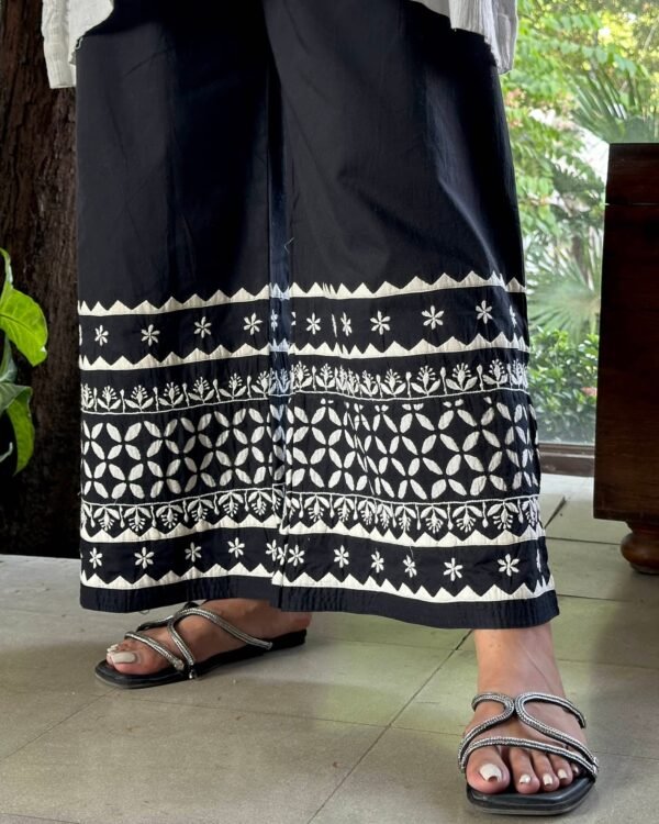 Black & White Daraz Chikankari Palazzo - Image 8