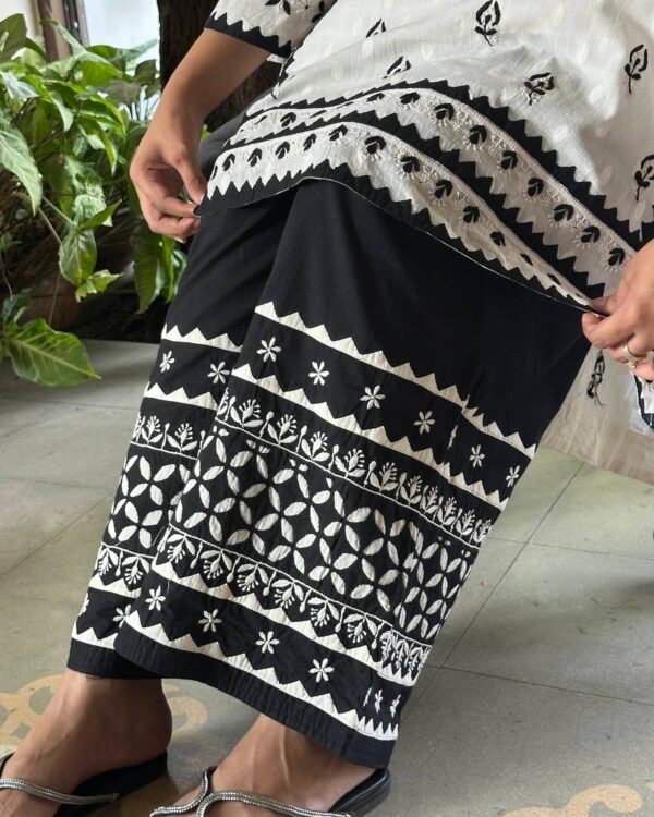 Black & White Daraz Chikankari Palazzo