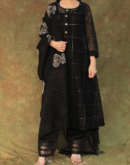 Black Zari Kota Ready to Wear Kurta Set