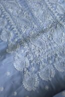 Powder Blue Cotton Chikankari Unstitched Kurta Fabrics