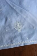 Powder Blue Cotton Chikankari Unstitched Kurta Fabrics