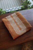 Orange Linen Chikankari Unstitched Men's Kurta Fabric