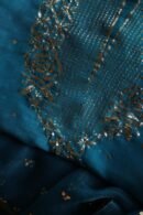 Blue Noor Organza Silk Mukaish Badla Unstitched Kurta Dupatta Set