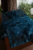 Blue Noor Organza Silk Mukaish Badla Unstitched Kurta Dupatta Set