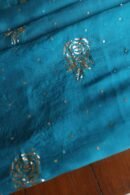 Blue Noor Organza Silk Mukaish Badla Unstitched Kurta Dupatta Set