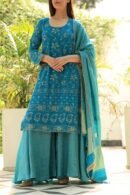 Pure Georgette Chikankari Ari Work Sharara Set