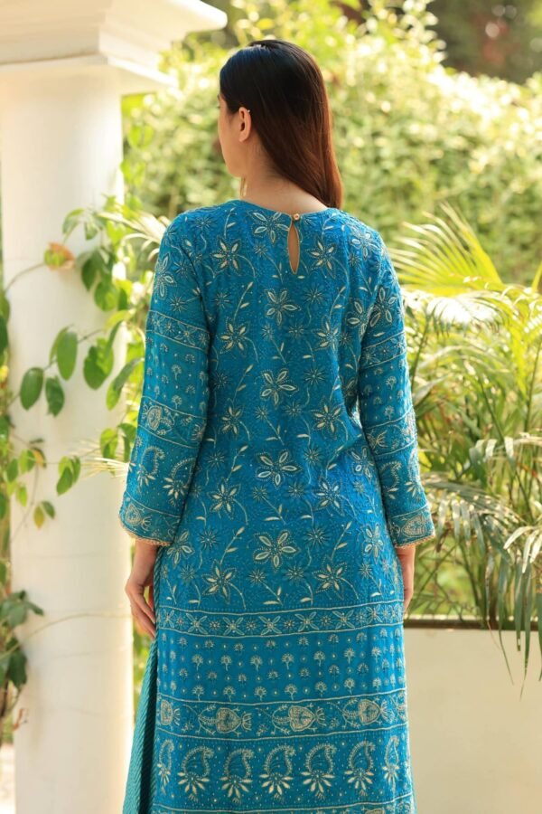 Pure Georgette Chikankari Ari Work Sharara Set - Image 6