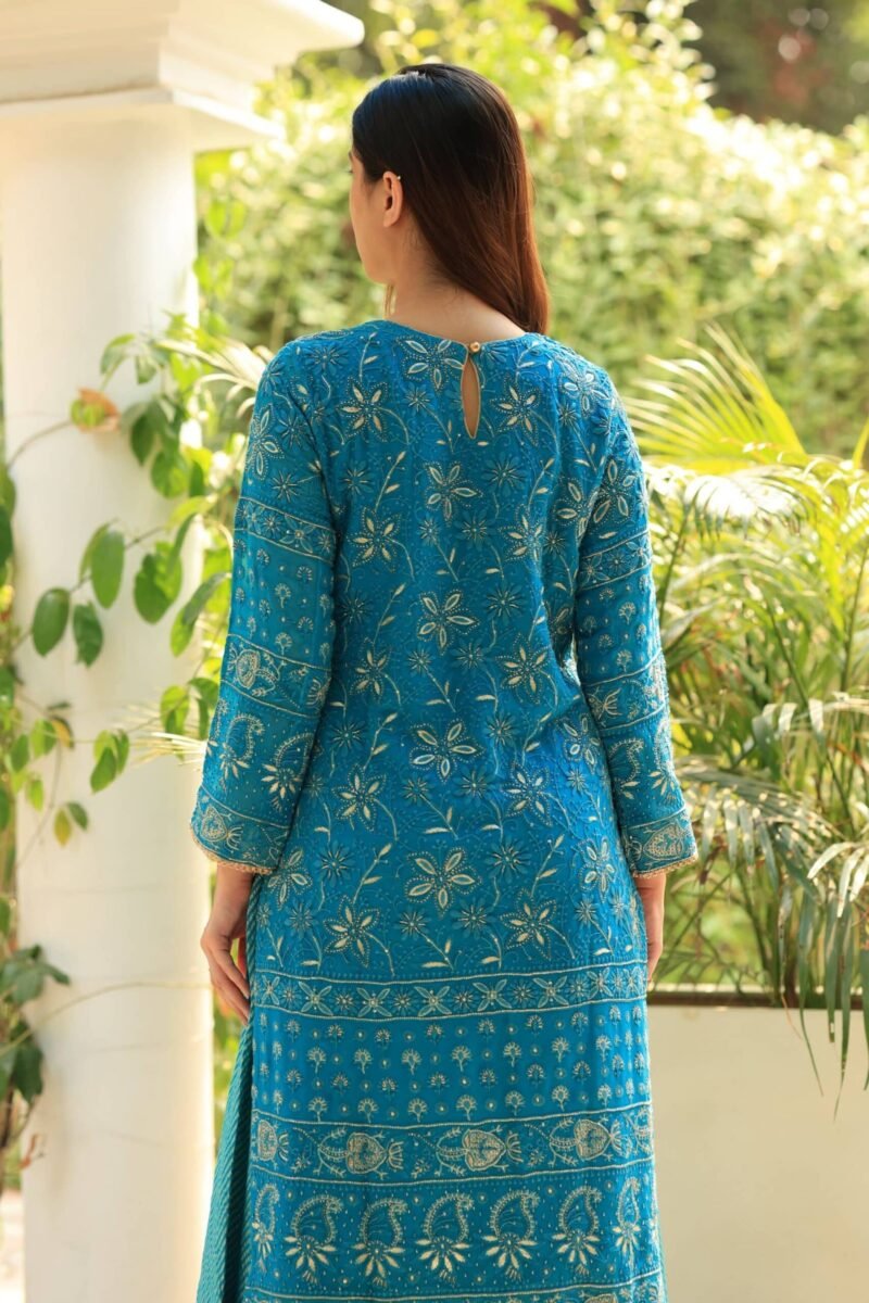 Pure Georgette Chikankari Ari Work Sharara Set