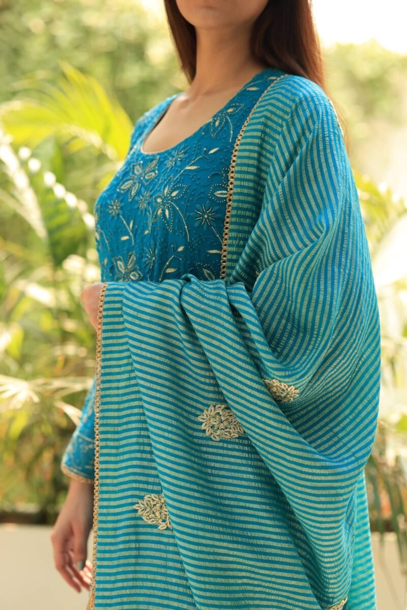 Pure Georgette Chikankari Ari Work Sharara Set