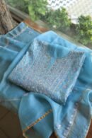 Blue Rasm Kota Tussar Chikankari Unstitched Chikankari Fabrics