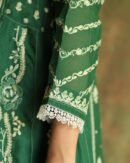 Bottle Green Noor Organza Chikankari Anarkali