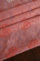 Carrot Pink Noor Organza Silk Chikankari With Mukaish Kamdani Fabric