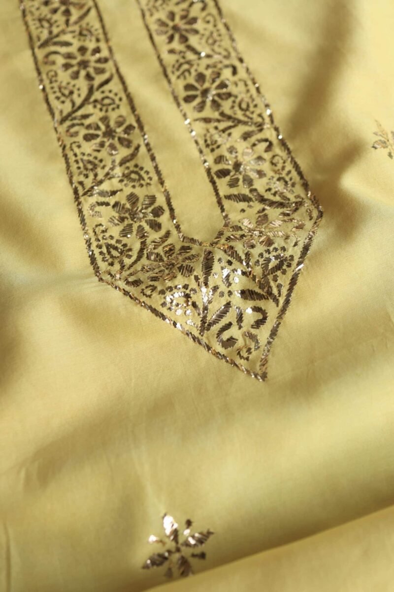 Chanderi Mukaish Badla Unstitched Chikankari Unisex Kurtas