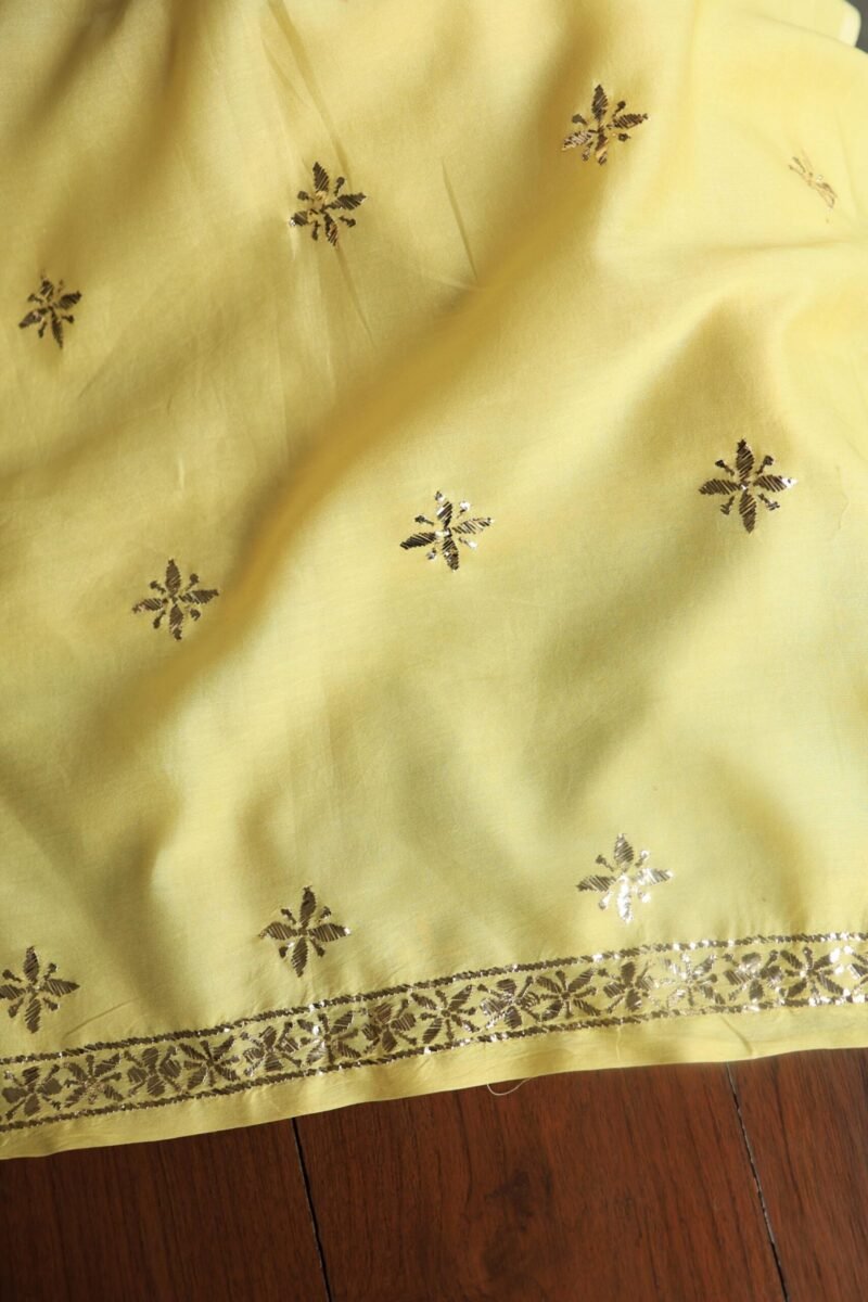 Chanderi Mukaish Badla Unstitched Chikankari Unisex Kurtas