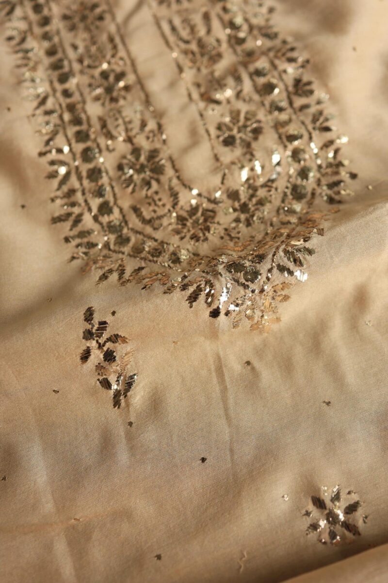 Chanderi Mukaish Badla Unstitched Chikankari Unisex Kurtas