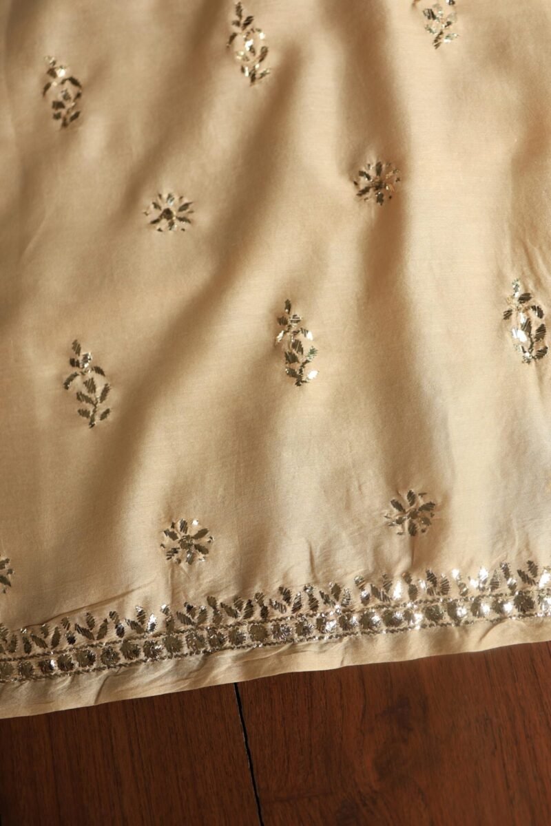 Chanderi Mukaish Badla Unstitched Chikankari Unisex Kurtas