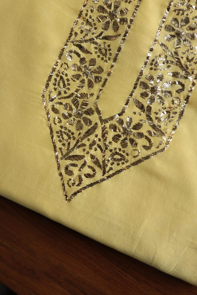 Chanderi Mukaish Badla Unstitched Chikankari Unisex Kurtas