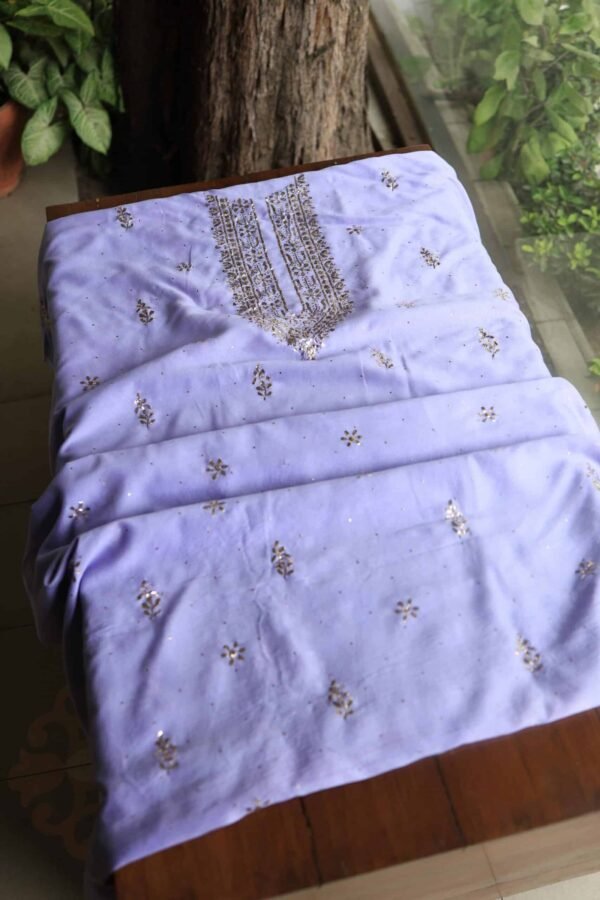 Chanderi Mukaish Badla Unstitched Chikankari Unisex Kurtas - Image 5