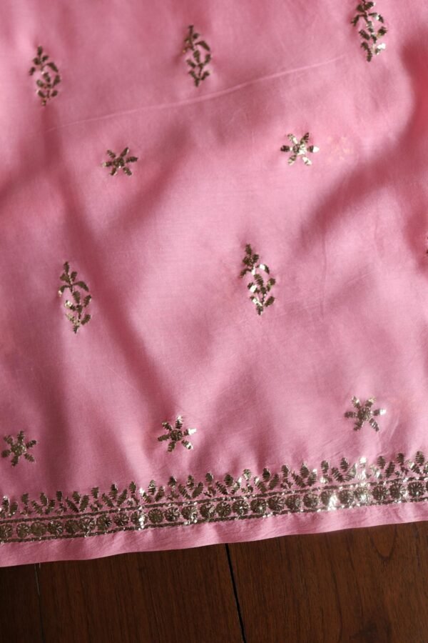 Chanderi Mukaish Badla Unstitched Chikankari Unisex Kurtas - Image 7