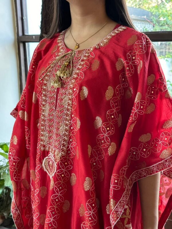 Zari Chanderi Chikankari Kaftans