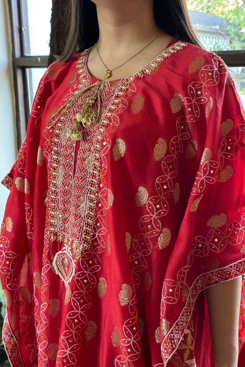 Zari Chanderi Chikankari Kaftans