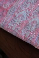 Lotus Pink Cotton Chikankari Unstitched Kurta Fabrics