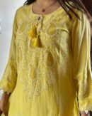 Daraz Chanderi Chikankari Kurta Set