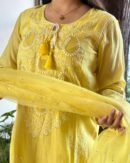Daraz Chanderi Chikankari Kurta Set