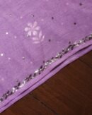 Dark Pink Chanderi Mukaish Badla Unstitched Kurta Dupatta Set