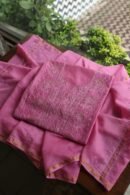 Dark Pink Maheshwari Chikankari Unstitched Fabric