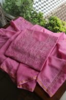 Dark Pink Maheshwari Chikankari Unstitched Fabric