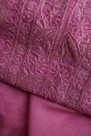 Dark Pink Maheshwari Chikankari Unstitched Fabric