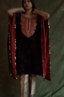 Deep Violet | Silk Velvet Zardosi Kaftan