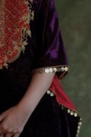 Deep Violet | Silk Velvet Zardosi Kaftan