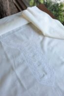 Fine Work Chikankari Chanderi Unstitched Men's Kurtas Fabrics