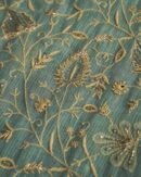 Green Mal Chanderi Silk Chikankari With Sequins Unstitched Kurta Dupatta Set