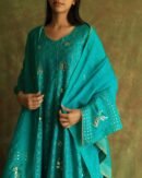 Green Noor Organza Badla Anarkali With Dupatta