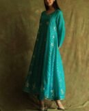 Green Noor Organza Badla Anarkali With Dupatta
