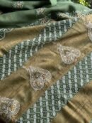 Green Silk Gheecha Palla Kota Chikankari Saree