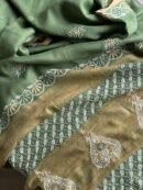 Green Silk Gheecha Palla Kota Chikankari Saree