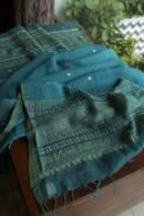 Green Handloom Kota Chikankari With Mirror Work Unstitched Kurta Dupatta Set