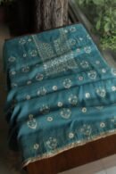Green Handloom Kota Chikankari With Mirror Work Unstitched Kurta Dupatta Set
