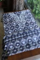 Grey & White Soft Cotton Printed Unstitched Kurta Dupatta Set with Chikankari & Sequin Work